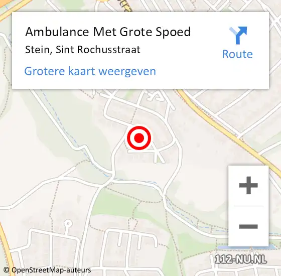 Locatie op kaart van de 112 melding: Ambulance Met Grote Spoed Naar Stein, Sint Rochusstraat op 9 februari 2015 18:44