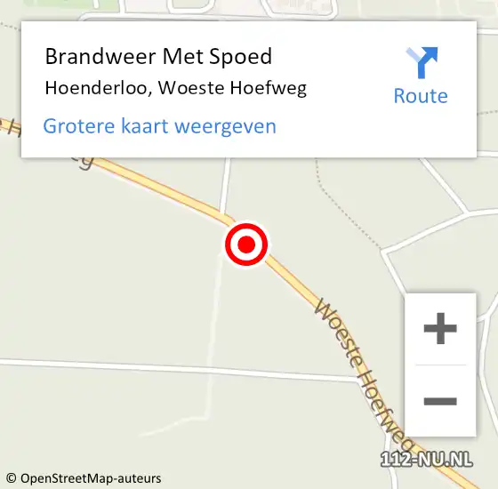 Locatie op kaart van de 112 melding: Brandweer Met Spoed Naar Hoenderloo, Woeste Hoefweg op 29 oktober 2013 11:24