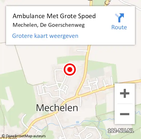 Locatie op kaart van de 112 melding: Ambulance Met Grote Spoed Naar Mechelen, De Goerschenweg op 9 februari 2015 20:29