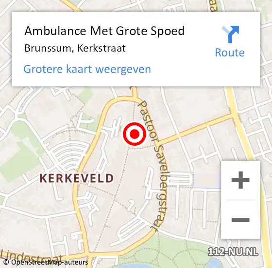 Locatie op kaart van de 112 melding: Ambulance Met Grote Spoed Naar Brunssum, Kerkstraat op 9 februari 2015 20:55