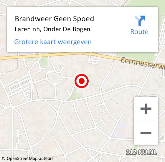 Locatie op kaart van de 112 melding: Brandweer Geen Spoed Naar Laren nh, Onder De Bogen op 29 oktober 2013 11:31