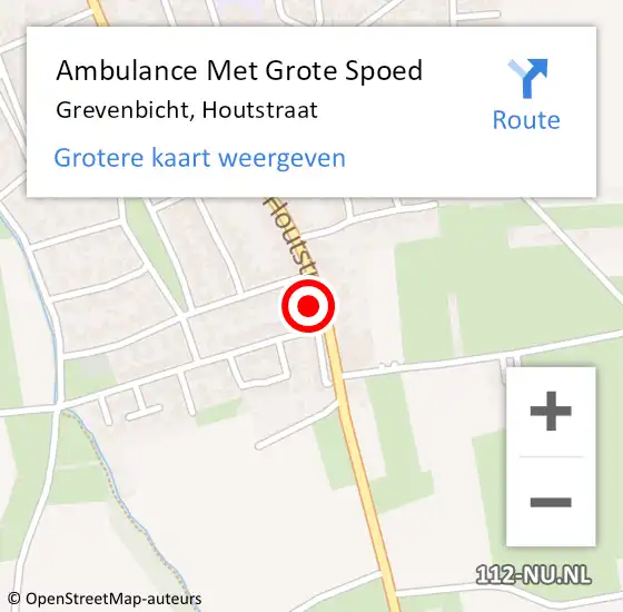 Locatie op kaart van de 112 melding: Ambulance Met Grote Spoed Naar Grevenbicht, Houtstraat op 9 februari 2015 23:11