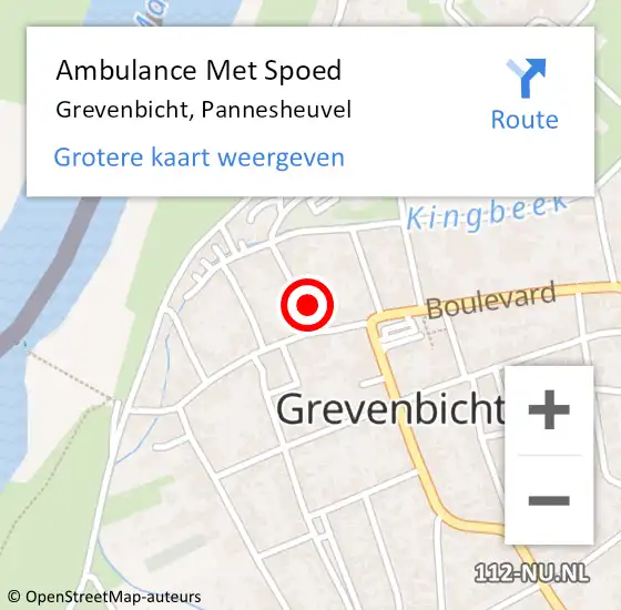 Locatie op kaart van de 112 melding: Ambulance Met Spoed Naar Grevenbicht, Pannesheuvel op 10 februari 2015 06:38