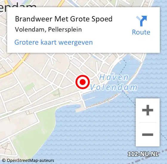 Locatie op kaart van de 112 melding: Brandweer Met Grote Spoed Naar Volendam, Pellersplein op 10 februari 2015 08:29