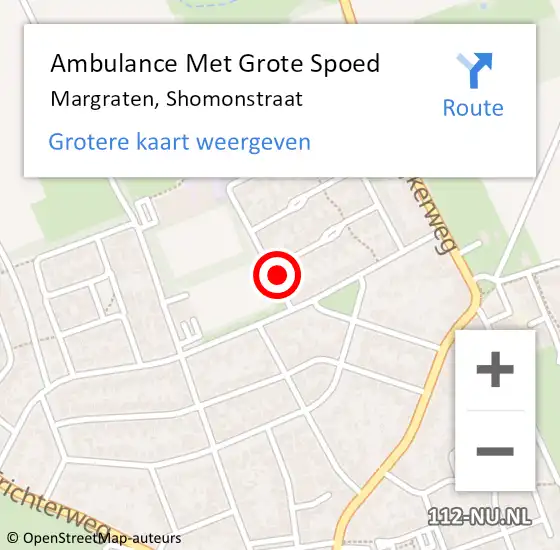 Locatie op kaart van de 112 melding: Ambulance Met Grote Spoed Naar Margraten, Shomonstraat op 29 oktober 2013 11:52