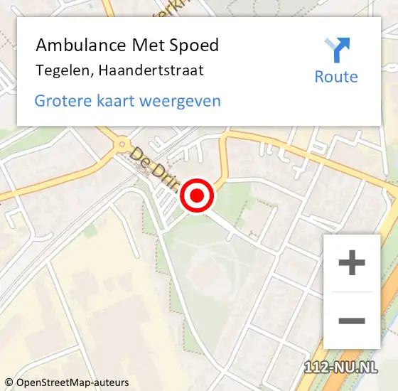 Locatie op kaart van de 112 melding: Ambulance Met Spoed Naar Tegelen, Haandertstraat op 10 februari 2015 09:54