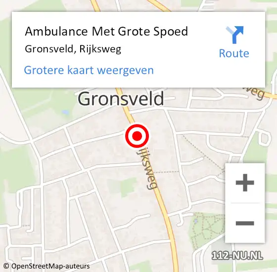 Locatie op kaart van de 112 melding: Ambulance Met Grote Spoed Naar Gronsveld, Rijksweg op 10 februari 2015 10:47