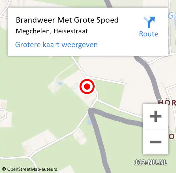 Locatie op kaart van de 112 melding: Brandweer Met Grote Spoed Naar Megchelen, Heisestraat op 29 oktober 2013 12:02