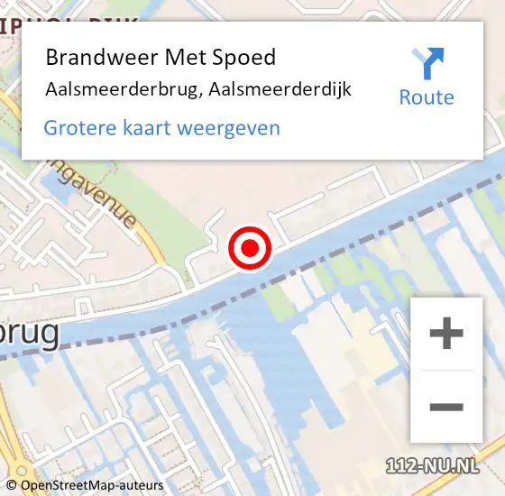 Locatie op kaart van de 112 melding: Brandweer Met Spoed Naar Aalsmeerderbrug, Aalsmeerderdijk op 29 oktober 2013 12:04