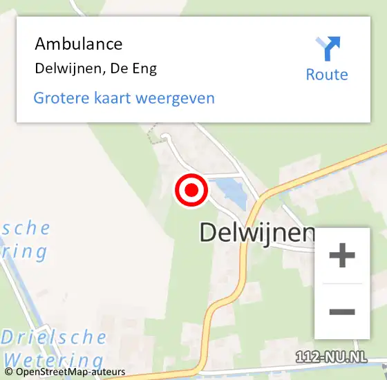 Locatie op kaart van de 112 melding: Ambulance Delwijnen, De Eng op 10 februari 2015 12:24