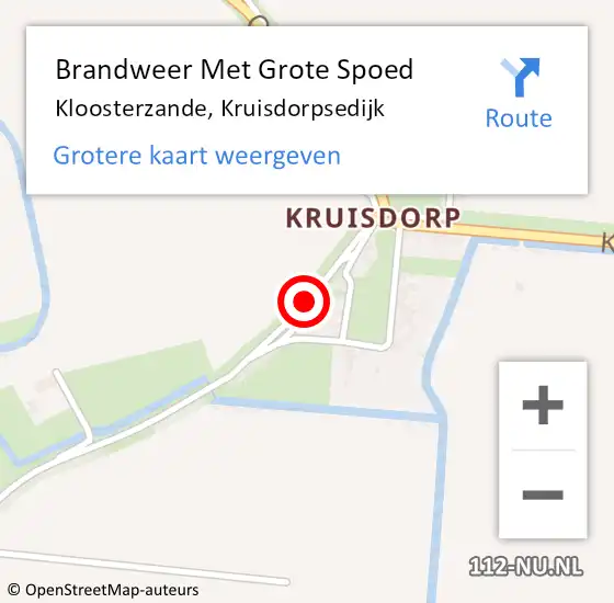 Locatie op kaart van de 112 melding: Brandweer Met Grote Spoed Naar Kloosterzande, Kruisdorpsedijk op 29 oktober 2013 12:11