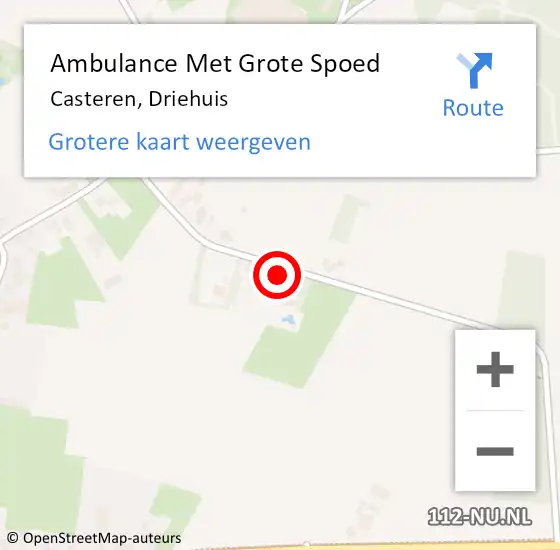 Locatie op kaart van de 112 melding: Ambulance Met Grote Spoed Naar Casteren, Driehuis op 10 februari 2015 13:34