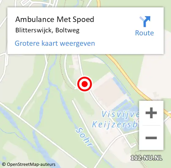 Locatie op kaart van de 112 melding: Ambulance Met Spoed Naar Blitterswijck, Boltweg op 10 februari 2015 13:38