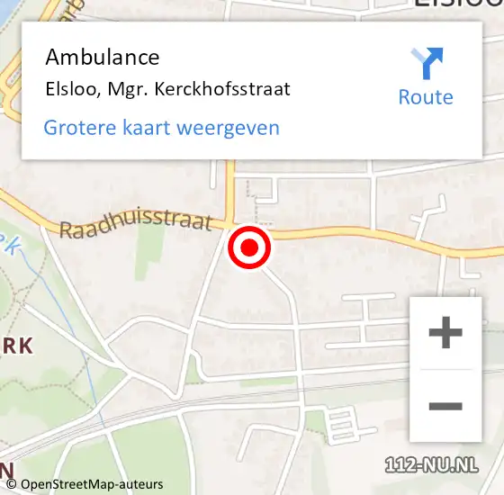 Locatie op kaart van de 112 melding: Ambulance Elsloo, Mgr. Kerckhofsstraat op 10 februari 2015 14:41