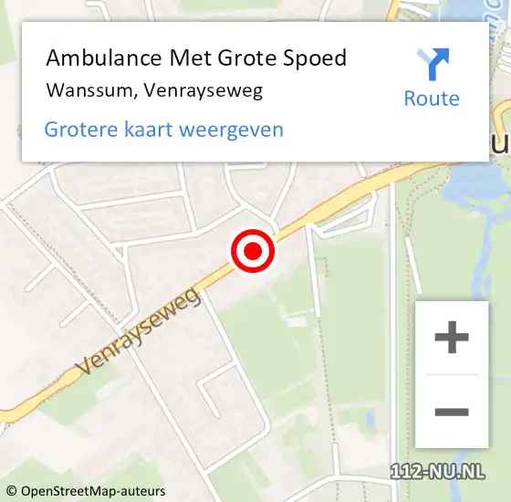 Locatie op kaart van de 112 melding: Ambulance Met Grote Spoed Naar Wanssum, Venrayseweg op 10 februari 2015 16:45