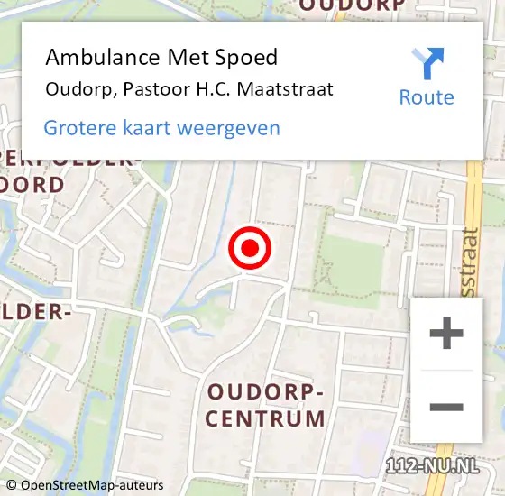 Locatie op kaart van de 112 melding: Ambulance Met Spoed Naar Oudorp, Pastoor H.C. Maatstraat op 10 februari 2015 20:36