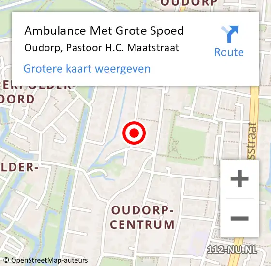 Locatie op kaart van de 112 melding: Ambulance Met Grote Spoed Naar Oudorp, Pastoor H.C. Maatstraat op 10 februari 2015 20:39