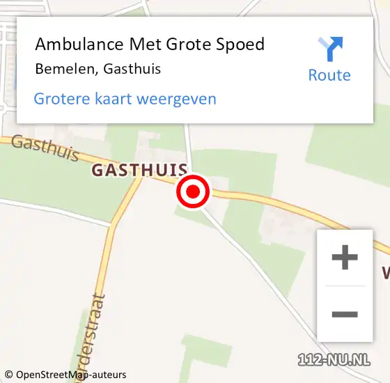 Locatie op kaart van de 112 melding: Ambulance Met Grote Spoed Naar Bemelen, Gasthuis op 10 februari 2015 20:41