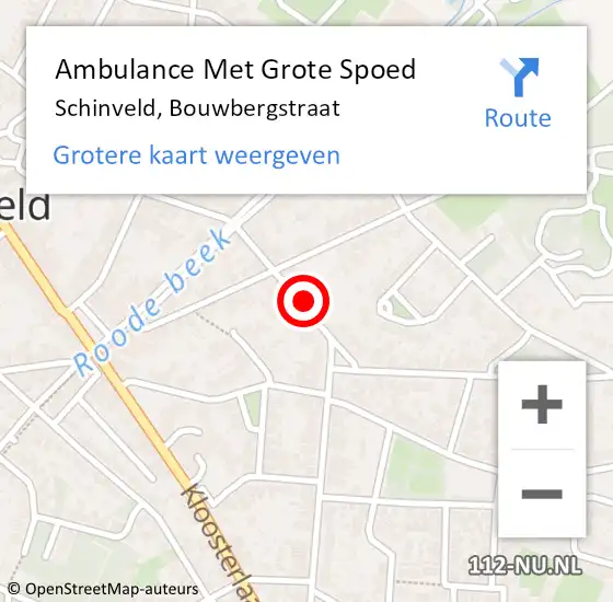 Locatie op kaart van de 112 melding: Ambulance Met Grote Spoed Naar Schinveld, Bouwbergstraat op 10 februari 2015 20:42