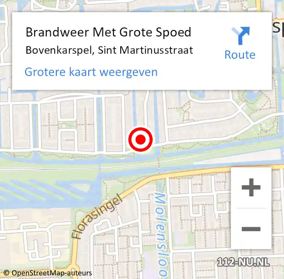 Locatie op kaart van de 112 melding: Brandweer Met Grote Spoed Naar Bovenkarspel, Sint Martinusstraat op 10 februari 2015 21:00