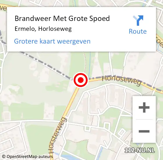 Locatie op kaart van de 112 melding: Brandweer Met Grote Spoed Naar Ermelo, Horloseweg op 29 oktober 2013 12:59