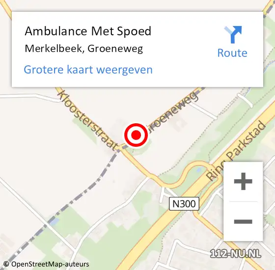 Locatie op kaart van de 112 melding: Ambulance Met Spoed Naar Merkelbeek, Groeneweg op 10 februari 2015 23:51