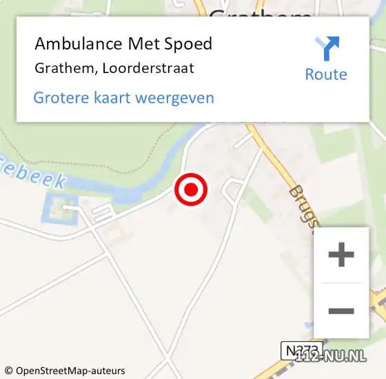 Locatie op kaart van de 112 melding: Ambulance Met Spoed Naar Grathem, Loorderstraat op 11 februari 2015 00:11