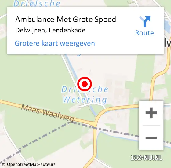 Locatie op kaart van de 112 melding: Ambulance Met Grote Spoed Naar Delwijnen, Eendenkade op 11 februari 2015 00:35