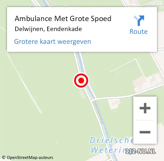 Locatie op kaart van de 112 melding: Ambulance Met Grote Spoed Naar Delwijnen, Eendenkade op 11 februari 2015 00:37