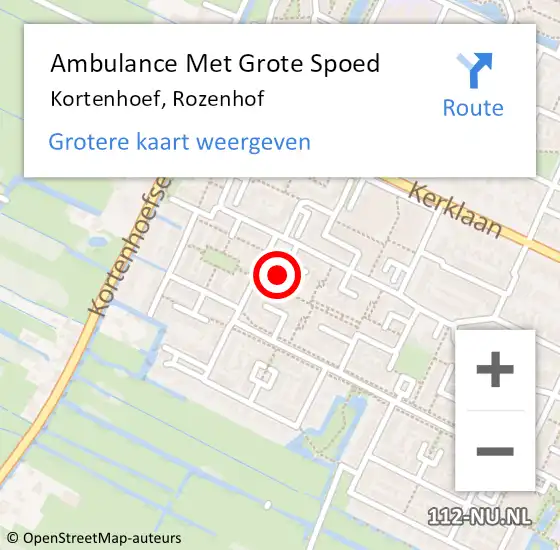 Locatie op kaart van de 112 melding: Ambulance Met Grote Spoed Naar Kortenhoef, Rozenhof op 11 februari 2015 01:03