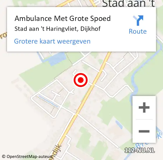 Locatie op kaart van de 112 melding: Ambulance Met Grote Spoed Naar Stad aan 't Haringvliet, Dijkhof op 11 februari 2015 04:29