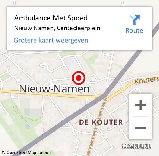 Locatie op kaart van de 112 melding: Ambulance Met Spoed Naar Nieuw Namen, Cantecleerplein op 11 februari 2015 05:00