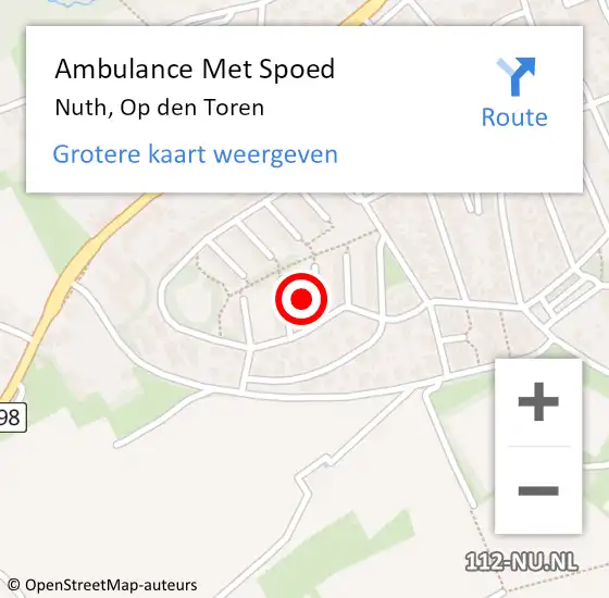 Locatie op kaart van de 112 melding: Ambulance Met Spoed Naar Nuth, Op den Toren op 11 februari 2015 07:49