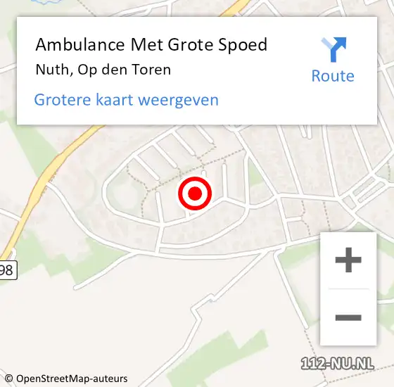 Locatie op kaart van de 112 melding: Ambulance Met Grote Spoed Naar Nuth, Op den Toren op 11 februari 2015 08:07