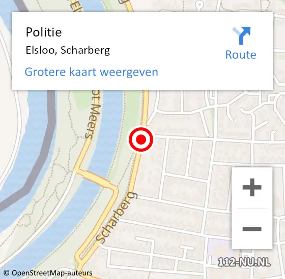 Locatie op kaart van de 112 melding: Politie Elsloo, Scharberg op 11 februari 2015 09:13