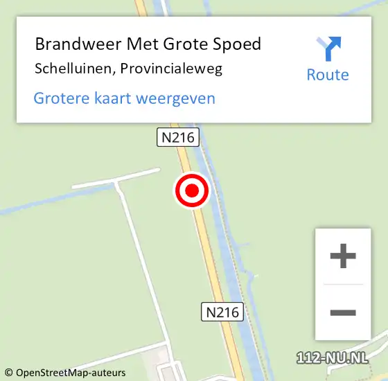 Locatie op kaart van de 112 melding: Brandweer Met Grote Spoed Naar Schelluinen, Provincialeweg op 11 februari 2015 09:37