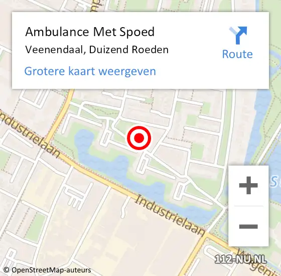 Locatie op kaart van de 112 melding: Ambulance Met Spoed Naar Veenendaal, Duizend Roeden op 11 februari 2015 10:08
