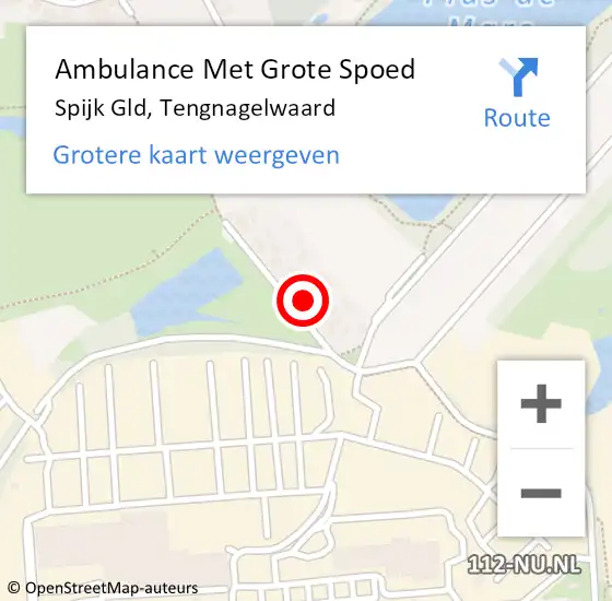 Locatie op kaart van de 112 melding: Ambulance Met Grote Spoed Naar Spijk Gld, Tengnagelwaard op 11 februari 2015 11:54