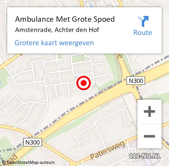 Locatie op kaart van de 112 melding: Ambulance Met Grote Spoed Naar Amstenrade, Achter den Hof op 11 februari 2015 11:59