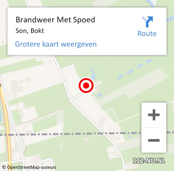 Locatie op kaart van de 112 melding: Brandweer Met Spoed Naar Son, Bokt op 11 februari 2015 12:02