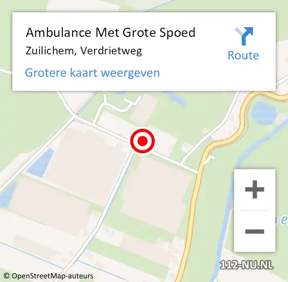 Locatie op kaart van de 112 melding: Ambulance Met Grote Spoed Naar Zuilichem, Verdrietweg op 11 februari 2015 12:51