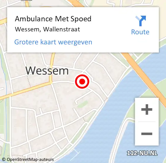 Locatie op kaart van de 112 melding: Ambulance Met Spoed Naar Wessem, Wallenstraat op 11 februari 2015 12:56