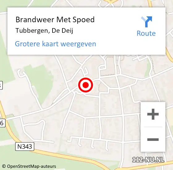 Locatie op kaart van de 112 melding: Brandweer Met Spoed Naar Tubbergen, De Deij op 11 februari 2015 14:11