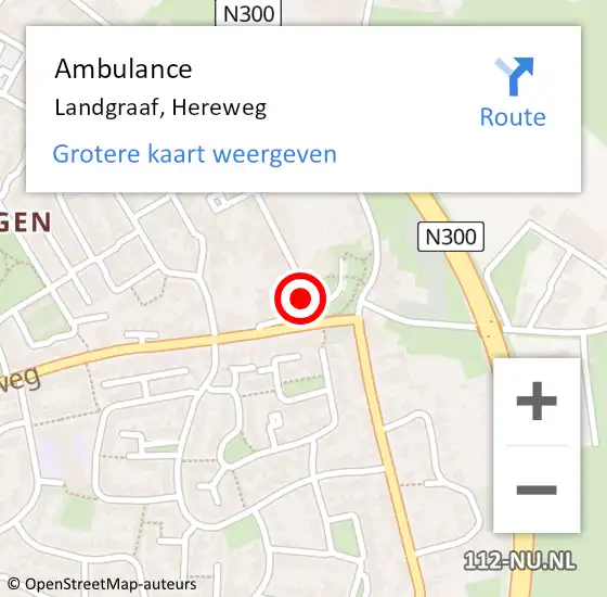 Locatie op kaart van de 112 melding: Ambulance Landgraaf, Hereweg op 11 februari 2015 14:33