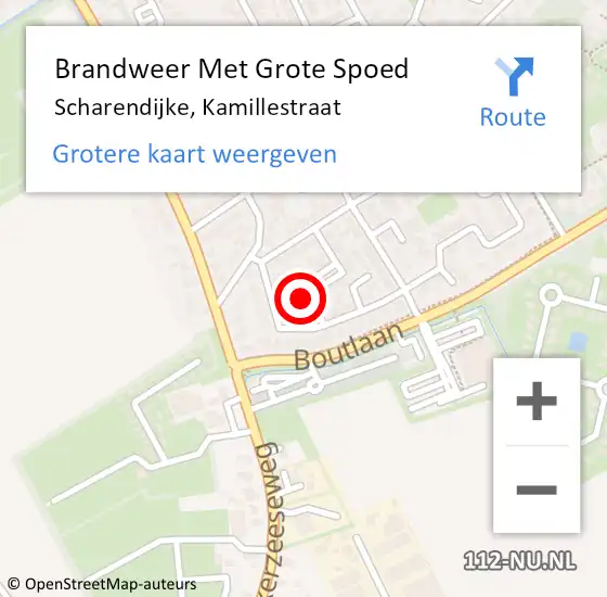 Locatie op kaart van de 112 melding: Brandweer Met Grote Spoed Naar Scharendijke, Kamillestraat op 11 februari 2015 14:36