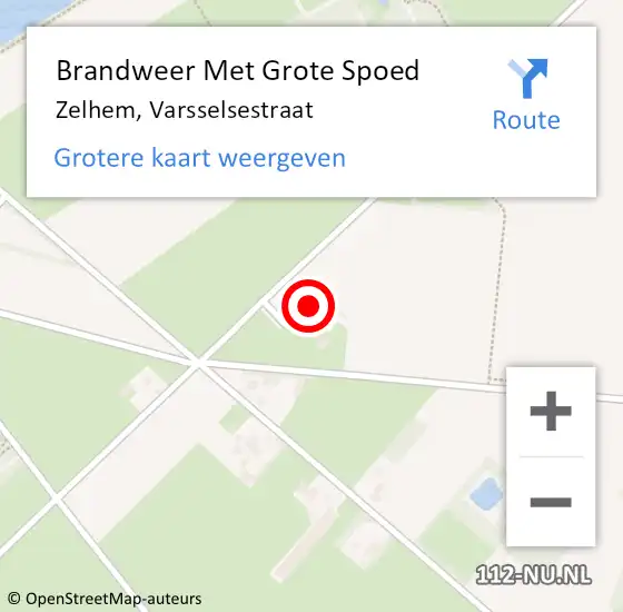 Locatie op kaart van de 112 melding: Brandweer Met Grote Spoed Naar Zelhem, Varsselsestraat op 11 februari 2015 14:51