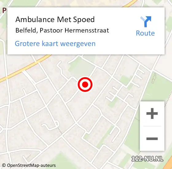 Locatie op kaart van de 112 melding: Ambulance Met Spoed Naar Belfeld, Pastoor Hermensstraat op 11 februari 2015 14:52