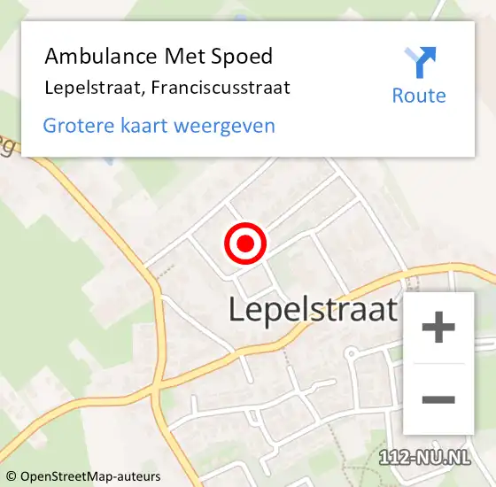 Locatie op kaart van de 112 melding: Ambulance Met Spoed Naar Lepelstraat, Franciscusstraat op 11 februari 2015 15:35