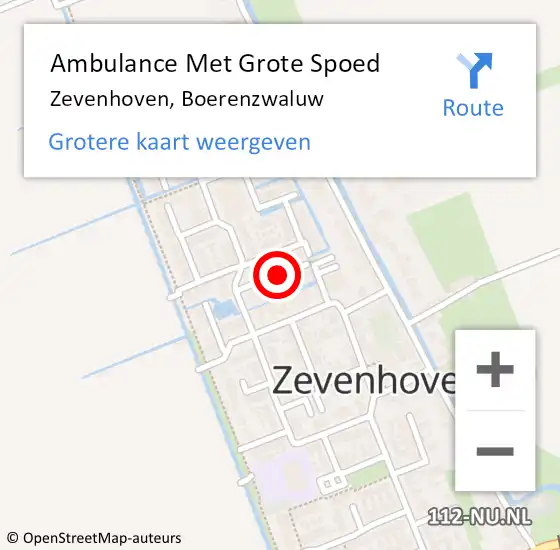 Locatie op kaart van de 112 melding: Ambulance Met Grote Spoed Naar Zevenhoven, Boerenzwaluw op 29 oktober 2013 14:03