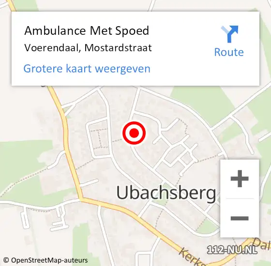 Locatie op kaart van de 112 melding: Ambulance Met Spoed Naar Voerendaal, Mostardstraat op 29 oktober 2013 14:04